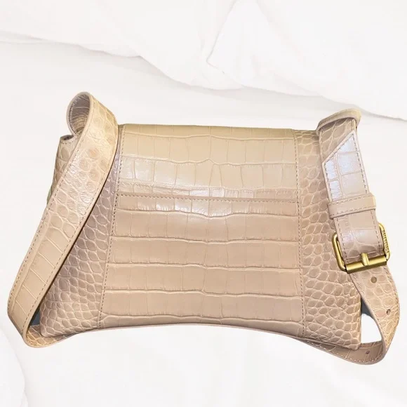 Balenciaga Hourglass  Embossed Croc Shoulder Bag - Picture 7 of 16